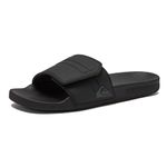 Quiksilver Men's Rivi Slide Adjust Sandal, Black/Grey/Black Rivi Slide Adjust, 10