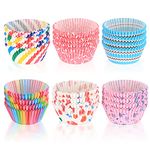 Muffin Cases Paper Muffins Baking Cases 600 Pieces,Cupcake Rainbow Cake Paper Cases Liners,Baking Cups Wrapper for Wedding, Dessert, Baking, Birthday, Party(6 Styles)