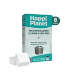 Happi Planet Washing Machine Cleaner & Descaler | 8 Tablets | Removes Thought Grime, Limescale & Soap Scum | Suitable for Top Load & Front Load