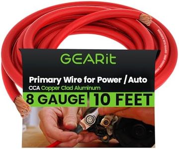 GearIT 8 Gauge Wire Copper Clad Aluminum CCA - Primary Automotive Wire Power/Ground, Battery Cable, Car Audio Speaker, RV Trailer, Amp, Wielding, Electrical 8ga AWG