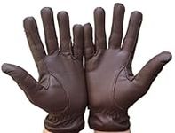 Ladies Horse Riding Gloves 100% Real Leather Brown, Beige, TAN & Black Women Equestrian Gloves (Medium, Dark Brown)