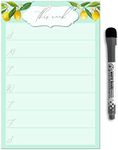 Dry Erase Weekly Calendar Planner Sticker Decal | Removable & Reusable | Magnetic Fine-Tip Marker Included (6 x 9 inches, Vintage Lemon)