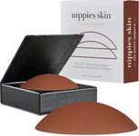 Nippies Non-Adhesive Bra Liner Nipple Covers for Women – Reusable Silicone No-Show Inserts Bra Pad Enhancements with Travel Box - Hazelnut