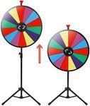 Smartxchoices 24" Spinning Prize Wheel with Height Adjustable Stand 14 Slots Color Prize Wheel Spinner Game with Dry Erase & Marker Pen, Trade Show Carnival Fortune