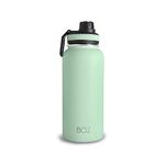 BOZ Stainless Steel Water Bottle XL (1 L / 32oz) Wide Mouth, BPA Free Metal Water Bottle, Vacuum Double Wall Insulated Water Bottle, Sport Water Bottle, Steel Water Bottle (Green)