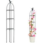 HASTHIP® Garden Plant Support Cages Stakes - 120CM Plastic Creeper Support Stands - Adjustable & Connectable - Round Moss Sticks for Plants Support - Indoor/Outdoor Suitable for Clematis & Climbers