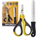 Thunderpaws Professional-Grade Cat Nail Clippers with Angled Tip - Nail File Included - Suitable for Cats and Small Animals