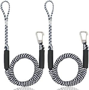 NICEWAT Cuerda de Amarre, Accesorios para Barcos Muelle, Cuerda de Muelle Doble Trenzada, Cuerda de Amarre con Gancho para Barcos, Kayak, Moto de Agua, Pontones, Canoas (Blanco)