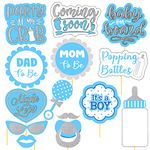 Party Propz Baby Shower Photobooth Props (Cardstock)- Pack Of 14 Pcs, Baby Shower Decoration Items | Mom To Be Props | Baby Shower Party Favors | Props For Maternity