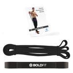 Boldfit Natural Rubber Heavy Resistance Band For Workout Set Exercise&Stretching Pull Up Bands For Home Exercise For Gym Men&Women Resistance Bands Loop Bands Toning Bands Black (15-30 Kg)