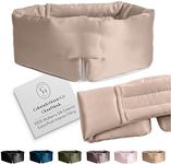 Colorado Home Co Sleep Mask, Silk Sleep Mask, Blackout Eye Mask for Sleeping Cooling, Adjustable Sleep Mask Side Sleeper, Blindfold Eye Sleep Mask for Women and Men, Cloud Eye Cover, Nude Champagne