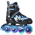 TOMSHOO Roller Skates for Children Junior, 4 Sizes Inline Skates, Built in Adjuster, Luminous Wheels High-Top Shoes for Kids Gifts Indoor Outdoor
