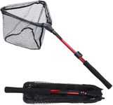 Fishing Net Fish Landing Net, Foldable Collapsible Telescopic Pole Durable Nylon Material Mesh, Safe Fish Catching or Releasing