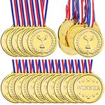 Pllieay 24 Pieces 5CM Winner Medals Gold Award Medals Gold Prizes for Sports, Competitions, Party Favors and Awards