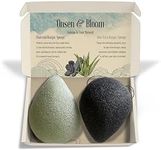 Onsen & Bloom Konjac Sponge – Gentle Exfoliation Duo. for Facial Cleansing, Moisturizing, and Gentle Exfoliation