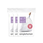 simplehuman Code V Custom Fit Drawstring Recycling Trash Bags, 16-18 Liter / 4.2-4.8 Gallon, Clear, 60 Count