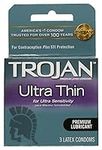 Trojan ultra thin lubricated condoms - box of 3