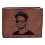 GFTBX Personalized Photo Wallet for Men (Brown, Vegan Leather)