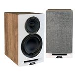 ELAC Uni-Fi Reference 3-Way 5-1/4" Bookshelf Speakers, Oak or Walnut Speakers for Home Theater and Stereo System, White Baffle with Oak Sides