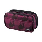 LIHITLAB Large Capacity Triple Zipper Pencil Case For School Office College, Big Capacity 8 Compartments Pencil Bag Holder Adults Teen Boys Girls, Travel Cosmetics Storage, Maroon Camo (A7556-133)