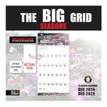 RED EMBER The Big Grid Jumbo Large Print 2025 Hangable Monthly Wall Calendar - Seasons in Nature | 12" x 24" Open |