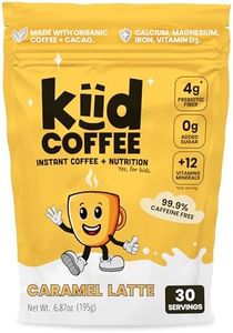 Kiid Coffee - 99.9% Caffeine-Free Organic Coffee for Kids - As Seen on Shark Tank - 12 Vitamins & Minerals, 4g Prebiotics, 0g Sugar - Non-GMO & Gluten-Free - Healthy Snack - Caramel - 30 Servings