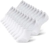 MONFOOT Women's and Men's 10 Pairs Breathable No Show Non slip White Socks Small, multipack