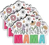 (3Pcs) Mama Floral Funny Sticker, Pretty Mom Mama Decal, Celebrate Your Mom Gigi Love, Gifts for Grandma Mum Decoration for Books Laptops Phones Waterproof Vinyl for Water Bottle Stickers 3"x2.5"