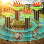 4PCS Mole Repellent for Lawns, Ultrasonic Mole Repellent Solar Powered, IP66 Waterproof Mole Groundhog Repellent, Sonic Mole Repeller for Yard Garden Lawns, Mole Deterrent Outdoor