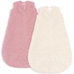 Yoofoss Baby Sleeping Bag 1.5TOG with Pluch Dots 2 Pack Newborn Sleep Sack 100% Cotton Soft Unisex Baby Wearable Blanket with 2-Way Zipper Toddler Sleeping Bag 12-18 Months