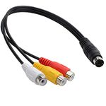 4 Pin S-Video to 3 RCA AV Female Cable for TV PC Computer Video AV Projector for Video TV Laptop Adapter Cable (25cm)