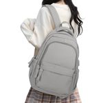 HYC00 15.6 Inch Laptop Backpack for Women Work Laptop Bag, Waterproof Purse Backpacks Teacher Nurse, Travel Bags Casual Daypacks for Girls Boys School College Business,Grey