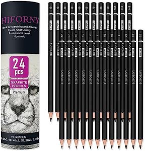 HIFORNY 24 Pieces Graphite Sketching Pencil Set - Graphite Pencils(14B - 5H),Sketch Pencils,Drawing Pencils,Drafting Pencils,Art Pencils with 19 Grades - Ideal for Beginners & Artists