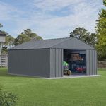 Arrow Sheds Classic 12' x 14' Outdoor Padlockable Steel Storage Shed Building, Charcoal