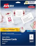 Avery® Clean Edge® Business Cards, 2 inches x 3 1/2 inches, White, 90 Cards (28878)