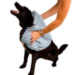 Soggy Doggy Super Shammy Grey One Size 31" x 14" Microfiber Chenille Dog Towel with Hand Pockets