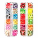 2 Boxes Polymer Fruit Flower Slices 3D Fruit Polymer Slices Fruit Clay Slices Charms Nail Art Decoration for DIY Crafts Resin Slime Making Cellphone Decoration