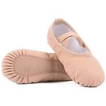 TETSUO Girls Ballet Slippers, Ballerina Shoes Dance Flats for Kids, Toddlers Dancing, Yoga Soft Gymnastic Light Pink