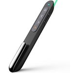 Norwii Rechargeable Bluetooth Presentation Clicker with Green Pointer, Wireless Presenter, PowerPoint Presentation Remote, Slide Clicker with 328ft range for teacher and Presenter, macOS applicable