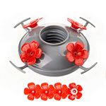 Muse Garden Hummingbird Feeder Replacement Plastic Base, Exclusive for Hummingbird Feeders of Muse Garden Only, No Rust, Safe for Hummingbirds, Containing 4 Spare Red Flower