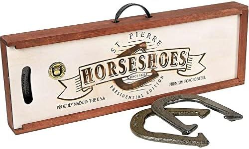 St. Pierre American Professional Horseshoe Set in Wood Case