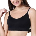 Enamor F037 Ultra Smoothening No Pinch T-Shirt Bra - Padded Wirefree Full Coverage - Black