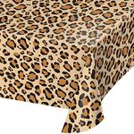 Creative Converting 329660 Leopard Print Plastic Tablecover, Tableware, 54 x 108, 1ct