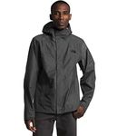 The North Face Men’s Venture 2 Waterproof Hooded Rain Jacket, TNF Dark Grey Heather/TNF Black, Small