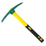 ZOENHOU 15-Inch Solid Pick Mattock, Forged Garden Pick, Weeding Mattock Hoe Agriculture Hand Tools with Heavy-Duty Fiberglass Handle for Weeding Cultivating Camping or Prospecting