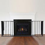 Safetots Multi Panel Fire Surround, 51cm Deep x 164cm Wide, Black, 70cm Tall, Child and Pet Fire Safety, Baby and Toddler Fire Guard, Safety Barrier for Fireplaces, Easy Installation