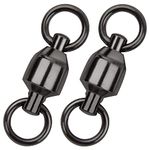 SILANON Fishing Strong Ball Bearing Swivels - Stainless Steel Fish Swivel Connectors Solid Welded Rings Fishing Tackle 100% Copper 35lb-418lb Strength for Saltwater Big Game Fishing(0# 20pcs)