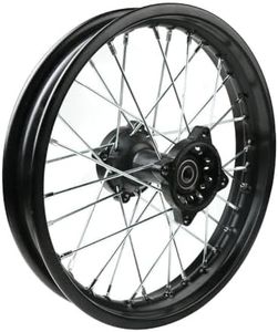 Steel Rear Rim Wheel Disk Brake Apollo SSR 50cc 125cc 150cc XR CRF DB17 Dirt Pit Bike Chines Made Dirt Bikes 12mm 15mm Axle Shaft (12 inch 15mm Axle, Black)