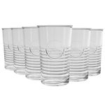 Bormioli Rocco Officina 1825 Highball Glasses Set - Vintage Italian Cut Glass Cocktail Tumblers - 475ml - Pack of 6