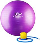 Black Mountain Products Professional Grade Pro Series 1000Lbs AntiBurst and 2000Lbs Static Weight Capacity Exercise Stability Ball, Purple, 75 cm